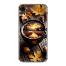 Чехол с уникальным дизайном «Осень с кофе» для iPhone Xr – Тёмный кофе