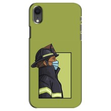 Силиконовый бампер (Работники) на iPhone Xr (Пожарник)