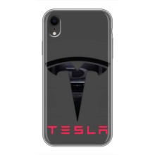 Силіконовий бампер з картинкою машини на iPhone Xr – Logo TESLA
