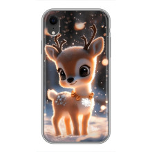 Яркий чехол для iPhone Xr с Зимними Оленятами – Оленёнок