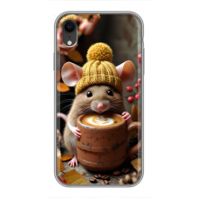 Друкований чохол 'Звірята з кавою' для iPhone Xr – Мишка з кавою