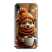 Друкований чохол 'Звірята з кавою' для iPhone Xr – Песик з кавою