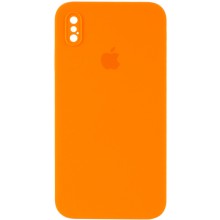 Чохол Silicone Case Square Full Camera Protective (AA) для Apple iPhone XS Max (6.5") – Помаранчевий