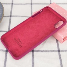 Чехол Silicone Case Full Protective (AA) для Apple iPhone XS Max (6.5") – Бордовый