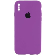 Чехол Silicone Case Square Full Camera Protective (AA) для Apple iPhone XS Max (6.5") – Фиолетовый