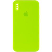 Чехол Silicone Case Square Full Camera Protective (AA) для Apple iPhone XS Max (6.5") – Салатовый