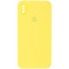 Чехол Silicone Case Square Full Camera Protective (AA) для Apple iPhone XS Max (6.5") – Желтый