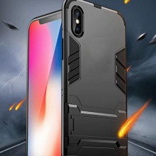 Противоударный чехол Honor для iPhone Xs Max (ТПУ + пластик) (Серый)