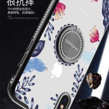 TPU чехол Shengo со стразами и кольцом-держателем для Apple iPhone XS Max (6.5&quot;) – Черный