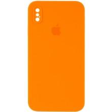Чехол Silicone Case Square Full Camera Protective (AA) для Apple iPhone XS Max (6.5") – Оранжевый