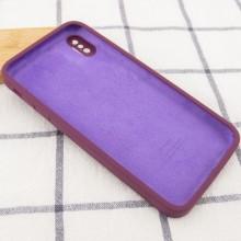 Чехол Silicone Case Square Full Camera Protective (AA) для Apple iPhone XS Max (6.5") – Бордовый