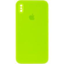 Чехол Silicone Case Square Full Camera Protective (AA) для Apple iPhone XS Max (6.5") – Салатовый