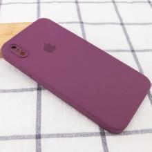 Чехол Silicone Case Square Full Camera Protective (AA) для Apple iPhone XS Max (6.5") – Бордовый
