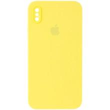 Чехол Silicone Case Square Full Camera Protective (AA) для Apple iPhone XS Max (6.5") – Желтый