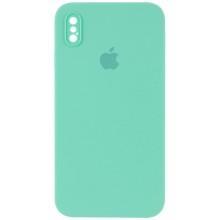 Чехол Silicone Case Square Full Camera Protective (AA) для Apple iPhone XS Max (6.5") – Бирюзовый