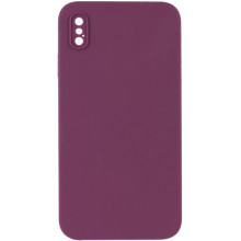 Чехол Silicone Case Square Full Camera Protective (AA) NOLOGO для Apple iPhone XS Max (6.5") – Бордовый
