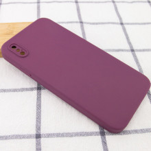Чехол Silicone Case Square Full Camera Protective (AA) NOLOGO для Apple iPhone XS Max (6.5") – Бордовый