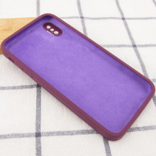 Чехол Silicone Case Square Full Camera Protective (AA) NOLOGO для Apple iPhone XS Max (6.5") – Бордовый