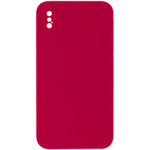 Чехол Silicone Case Square Full Camera Protective (AA) NOLOGO для Apple iPhone XS Max (6.5") – Красный