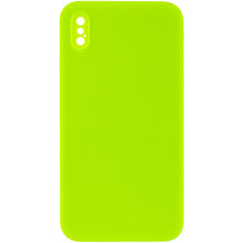 Чехол Silicone Case Square Full Camera Protective (AA) NOLOGO для Apple iPhone XS Max (6.5") – Салатовый
