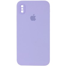 Чехол Silicone Case Square Full Camera Protective (AA) для Apple iPhone XS Max (6.5") – Сиреневый