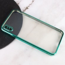 Прозорий силіконовий чохол глянцева окантовка Full Camera для Apple iPhone XS Max (6.5") – Зелений