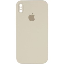 Чехол Silicone Case Square Full Camera Protective (AA) для Apple iPhone XS Max (6.5") – Бежевый