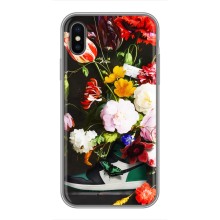 Брендновые Чехлы для iPhone Xs Max - (PREMIUMPrint) (Nike цветы)