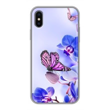 Чехлы с Цветами для iPhone Xs Max (VPrint) (Бабочка на цветочке)