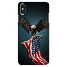 Чехол Флаг USA для iPhone Xs Max (Орел и флаг)