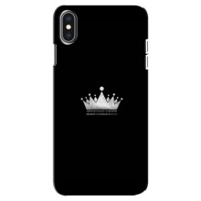 Чехол (Корона на чёрном фоне) для Айфон Xs Макс – Белая корона