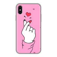 Чехол с принтом для iPhone Xs Max (AlphaPrint - Знак сердечка) – Знак Love