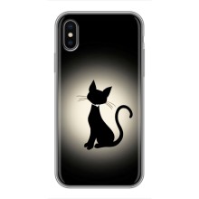 Чехол с принтом для iPhone Xs Max (AlphaPrint) Модные коты – Силуэт котика