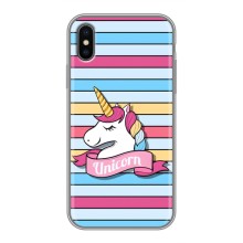 Чехол для Айфон Хс Макс - (Единорожки - Новинки) (AlphaPrint) (Unicorn)