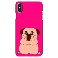 Чехол (ТПУ) Милые собачки для iPhone Xs Max (Веселый Мопсик)
