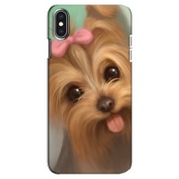 Чехол (ТПУ) Милые собачки для iPhone Xs Max (Йоршенский терьер)