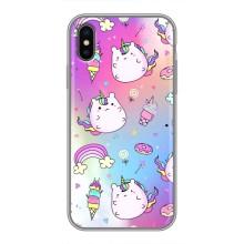 Чохол Unicorn на iPhone Xs Max (Веселка і Єдинорог)