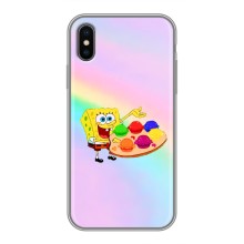 Силіконовий чохол Спанч Боб на Айфон Xs Max (Бургери)