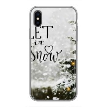 Новогодние, Праздничные Чехлы для iPhone Xs Max - 2024 год (Let it snow)