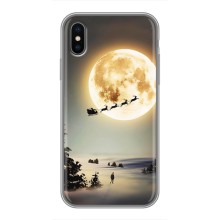 Новогодние, Праздничные Чехлы для iPhone Xs Max - 2024 год (Санта на луне)