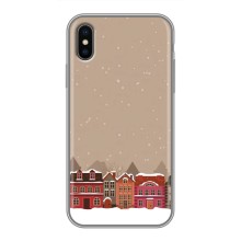 Новогодние, Праздничные Чехлы для iPhone Xs Max - 2024 год (Зимний город)