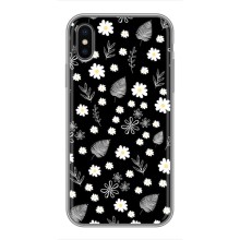 Чехлы с тематикой "ЦВЕТЫ" на iPhone Xs Max (цветение на чорном)