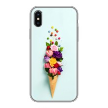 Чехлы с тематикой "ЦВЕТЫ" на iPhone Xs Max (Цветок-мороженное)