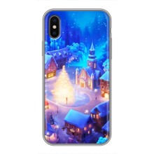 Рождественские Чехлы для iPhone Xs Max (VPrint) (Рождественский город)