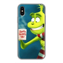 Рождественские Чехлы для iPhone Xs Max (VPrint) (Зеленый Гринч)