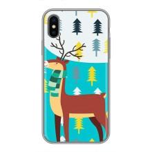 Силіконовий бампер з картинкою звірів для iPhone Xs Max (Олень із шарфом)