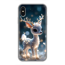 Яркий чехол для iPhone Xs Max с Зимними Оленятами – Блистающий оленёнок