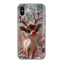 Яркий чехол для iPhone Xs Max с Зимними Оленятами