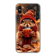 Друкований чохол 'Звірята з кавою' для iPhone Xs Max – Білка з кавою