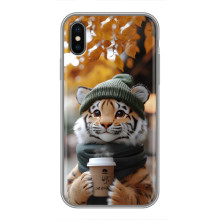 Друкований чохол 'Звірята з кавою' для iPhone Xs Max – Тигр з кавою